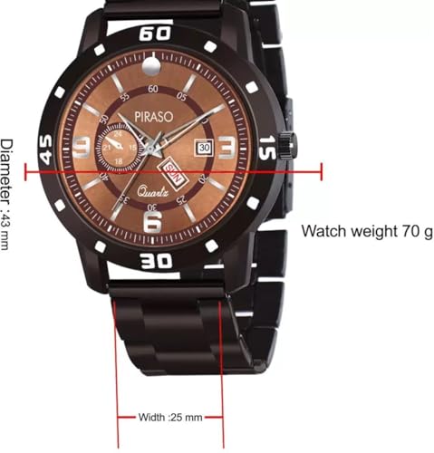 Image of PIRASO Analog Day and Date Working Display MESH Strap Watch for Men & Boys