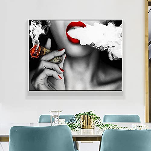 Affiches et gravures moderne fille portrait glamour rouge
