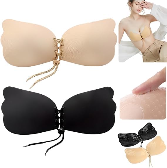 xivir Women's Lightly Padded Self Adhesive Strapless Invisible Stick Gel Silicone Push Up Underwear Bra for Girls & Women Undergarment for Backless Dress-picture-10