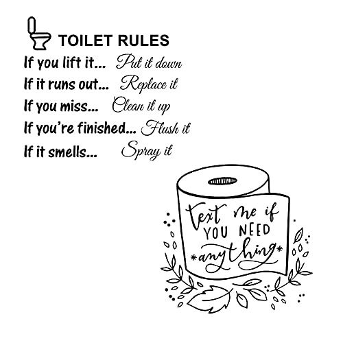 Home Stickers Toilet Rules Bathroom Decals Wall Quotes Vinyl Stickers Wall Art Decor for Bathroom Large Wall Sticker Home Decorations.