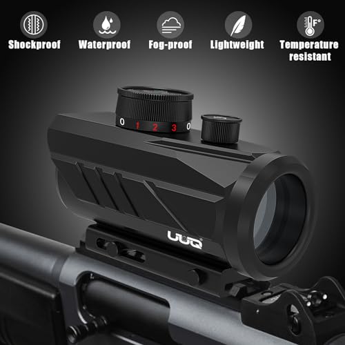 UUQ Tactical 1x30mm Reflex Green/Red/Blue 3 MOA Dot Sight with Dichroic Multi-Layer Coating, High Light Transmission Optic Lens, Dual Wide Rifle Scope,Fits 11/20mm Rail Mount
