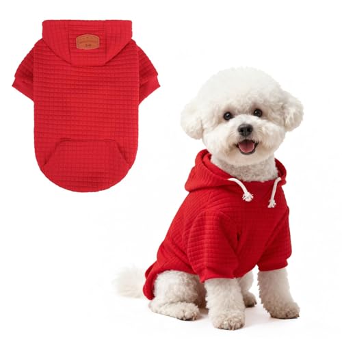 Image of BEAUTYZOO Dog Hoodies Sweater for Small Dogs,Waffle‑Like Laminated Pet Coat