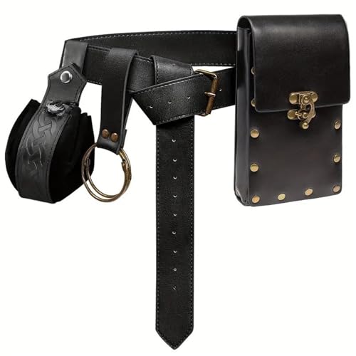 Costume de viking pour Halloween et festivals médiévaux - Kit d'accessoires de cosplay noirs