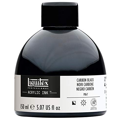 Liquitex 4261337 flüssige Professional Acrylfarben - Ink, Tusche, 150ml, hochpigmentierte Airbrushfarbe, karbonschwarz