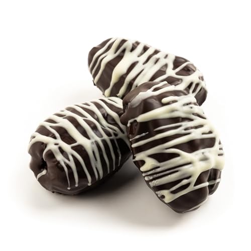 Image of NATUF Dates Chocolate Gift Box - White & Dark Chocolate Coated Dates | Luxurious Middle Eastern Treat | Premium Chocolate Dates Sweet Gift Box for Gifting & Snacking | 100% Plant-Based Healthy Snack | 12 Pcs (180g)