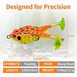 5 PCS Soft Frog Swimbait Lures for Bass and Trout, Topwater Floating Weedless Fishing Bait with Rotating Legs