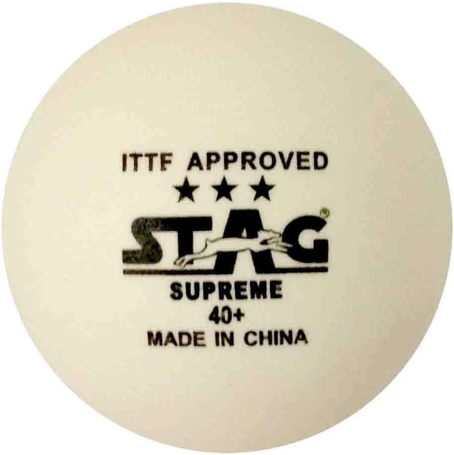 STAG 3 Star Supreme Table Tennis Plastic Ball Pack of 3 (White)