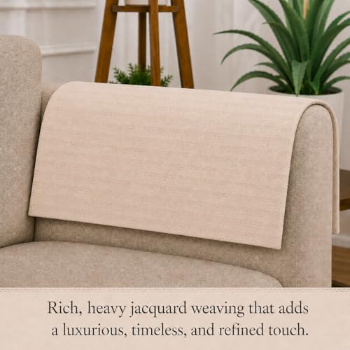 Image of STITCHNEST 'Nomad Weave Collection' Sofa Armrest Cover | Elegant Jacquard Fabric, Washable & Durable for Modern Living (18 x 22 Inches) 63