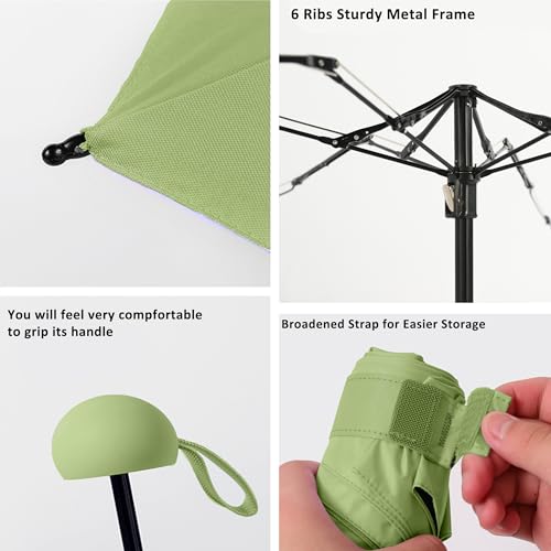 Image of BAODINI Travel Mini Umbrella for Purse with Case-Small Compact UV Umbrella Protection Sun-Lightweight Tiny Pocket Umbrella with Case for Women, Girls