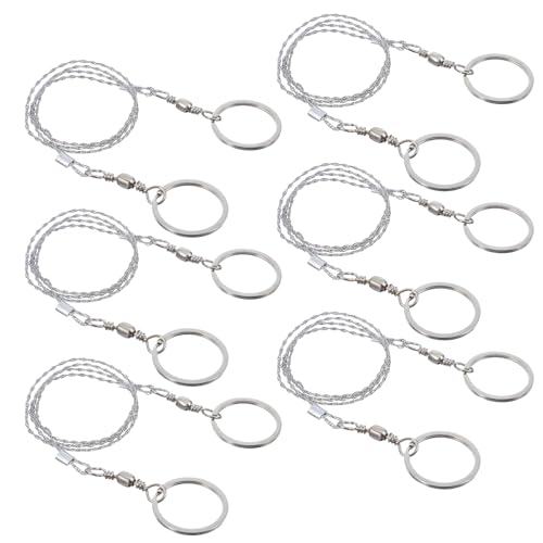 6Pcs Wire Saw Stainless Steel Cable Saw, Metal Cable Wire Saws Pocket Size Outdoor Tool, 28.7in Light Weight CableCutting String for Cutting Trees & Wood