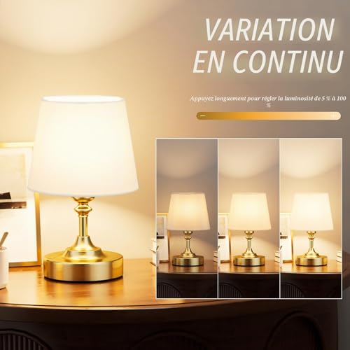 Lampe de chevet tactile sans fil USB-C dimmable PreeOtti
