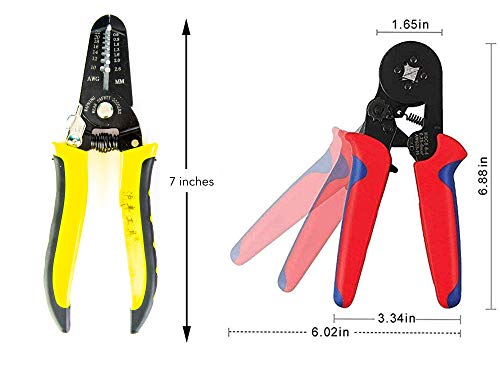 KOTTO Ferrule Wire Terminal Block Crimping Tool Plier Tool Kit Set with 860 Ferrules, Wire cutter, Storage Bag, UL Color AWG Guidelines, Industry Standard Coded Ferrules - Thumbnail 5