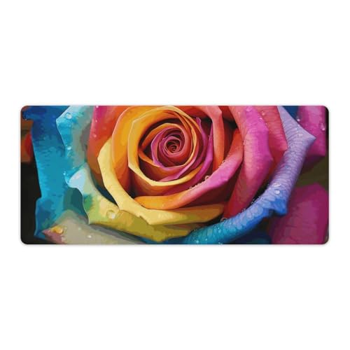 Tapis de souris de grande taille pour protéger votre bureau avec style rose arc-en-ciel