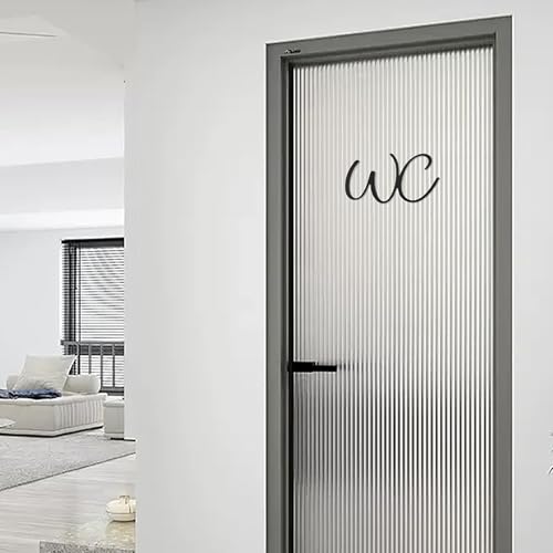 Hezhou Señal para puerta WC Texto Carteles para Puertas de WC Carteles para WC Adhesivos para WC Cartel para Puerta de Inodoro WC Autoadhesivo Letrero de Deslizante para Puerta de Inodoro