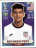 2022 Panini World Cup Qatar Sticker #USA17 Ricardo Pepi Group B USA Mini Sticker Trading Card