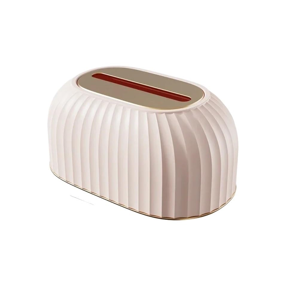 Nordic Striped Tissue Box Holder Toilet Paper Box Table Napkin Holder Car Tissue Paper Dispenser Home Decoration(Pink)