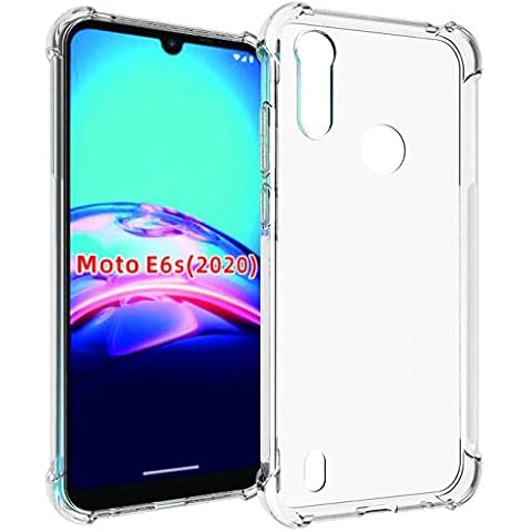 USTIYA Case for Motorola E6s 2020 Clear TPU Moto E6S Four Corners Protective Cover Transparent Soft funda Cover