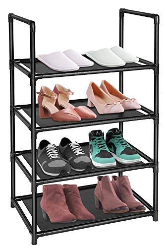 Sunvito Shoe Rack, 4 Tier Shoe Rack For Closet, Small Shoe Rack For Kids, Narrow Shoe Rack Organizer Storage 6-8 Pairs Space Saving Shoes Rack Organizer Entryway,Cabinet, Bedroom,Door,Corner,Outdoor #TOP24