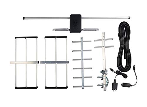 Pibidi Outdoor Digital Amplified Yagi Hdtv Antenna, Built-In High Gain And Low Noise Amplifier, 40Ft Rg6 Coaxial Cable, 120 Miles Range With Uhf And Vhf Signal #TOP3