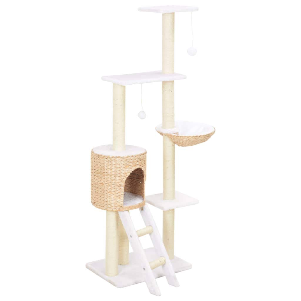 Homgoday Albero tiragraffi in sisal, tiragraffi a torre per gatti, casa per arrampicata multilivello, centro attività per gatti, animali e articoli per animali domestici