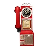  Vintage Retro Telefon Modell Nostalgische Fotografie Requisiten Wandbehang Dekorative Telefone Home Showcase Telefon Miniatur Handwerk (Farbe: Rot)