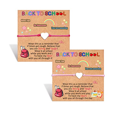 HOHOTANG Matching Heart Wish Bracelets, Cute Bracelets for Mother Teacher Granddaughter Women