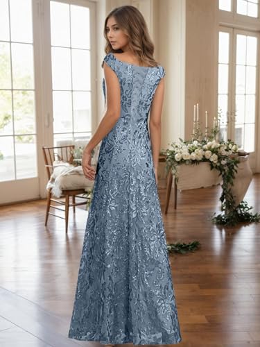 Sevintage Sequin Off The Shoulder Mother of The Bride Dresses for Formal Wedding Party Gowns3