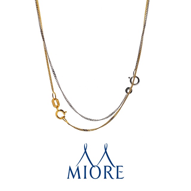 MIORE - Collar Para Mujer, Cadena Veneciana De Oro Amarillo De 9