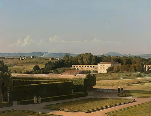Peinture sur toile Villa Médicis pour habiller un mur vide de chambre avec style nordique