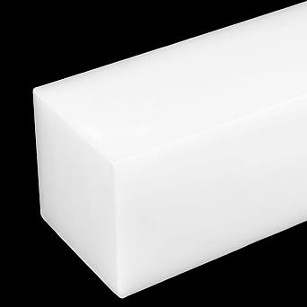 MUKCHAP Nylon Tapping Block, 2.4x2.4x7.9 Nylon Blocks Plastic Rectangular Solid Bar for Engineering, DIY Projects, Home Improvement, White