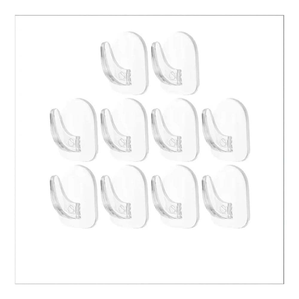 Gentryroo Men's 10Pcs Clear Square Adhesive Hook Pair Punch Free Traceless Interlocking Wall