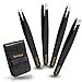Eyebrow Tweezers, Terresa 4 Pack Stainless Steel Slant Tweezer Set and Pointed Hair Removal Tweezers, Precision Tweezers for Ingrown Hair, Eyebrows Plucking, Daily Beauty Tool for Women and Men(Black)