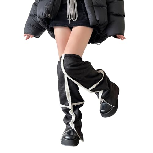 Jambières bicolores extensibles contre le froid avec doublure polaire thermique imitation daim