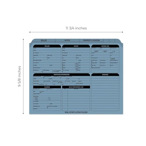 Blue Real Estate Folders / 25 Preprinted Property Listing Folders / 9 5/8" x 11 3/4" Fill in Seller Buyer Checklist Folders/Made in The USA - Image 5