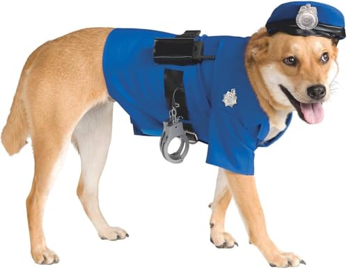 Rubie'S 885945X - Disfraz Oficial de policía para Mascotas, Color Azul, XL