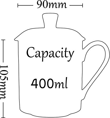 Bandtie Convenient Travel Home Office Chinese Gongfu Loose Leaf Tea/Coffee Brewing System- Bone China Porcelain Tea Coffee Cup/Tea Mug/Coffee Mug Personal Teacup With Tea Cup Lid, Colorful Peony #TOP4
