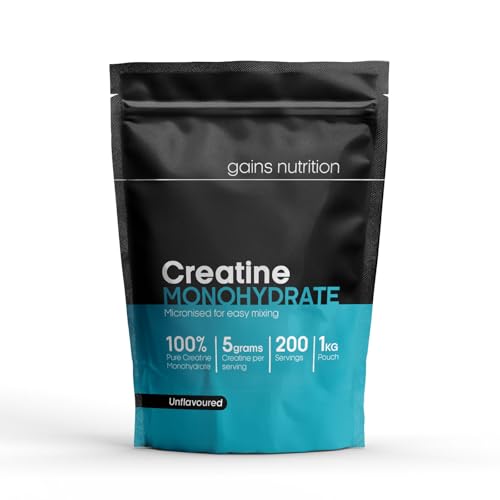 GN Creatine Powder | 1kg High Strength Creatine Monohydrate Powder - 5g per Serving | Unflavoured Filler Free Creatine-Monohydrate | Non-GMO & Gluten Free