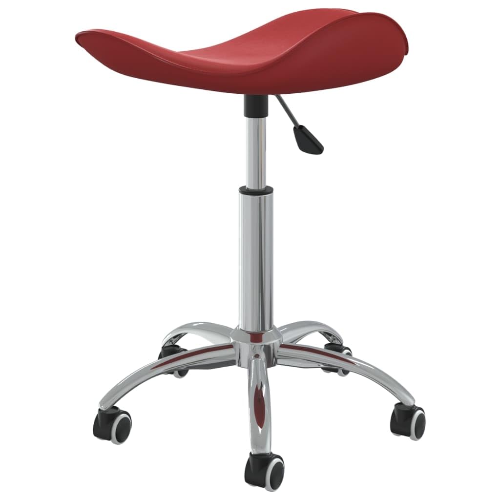 Friseur Rollhocker Weinrot Kunstleder höhenverstellbar drehbar mit Rollen für Salon Kosmetik Studio, professionelles Mobiliar für Herren Damen Kinder