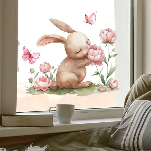 Vinilo decorativo infantil conejo acuarela pastel miniatura 3