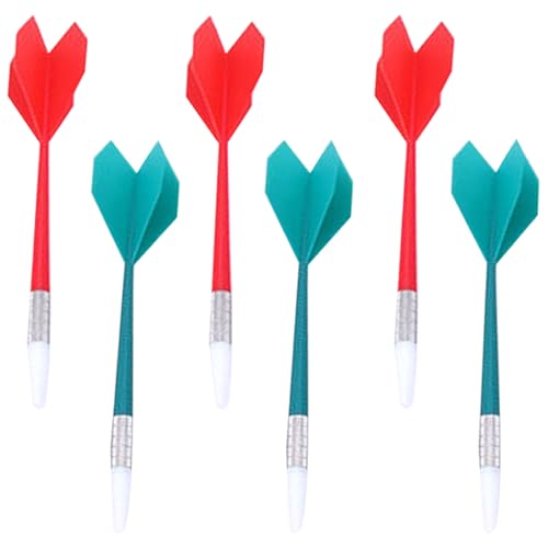 Xgvzs 6 PCS Soft Tip Darts Plastic Gentle Hint Darts for Soft Dartboards Great Indoor Office Home Games for Kids and Adults (Red+Green)