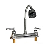JAMESVAN RV Kitchen Faucets,Flexible Spout RV Kitchen Sink Faucet Replacement with Two Handle-8' Main Body,High Arch-360 Swivel Replace for RV Home Campers Motorhomes Travel Trailers,Chrome