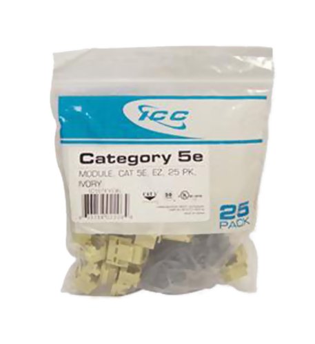 ICC IC107E5CIV - 25PK Cat5 Jack - Ivory