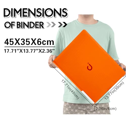 Image of Premium Card Binder 16 Pocket - Fits 1600 Cards,4X4 Ringless Card Album with Sleeves for Trading Cards & Sports Cards(Model C,Bright Orange)