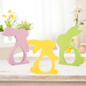 3 Pcs Easter Table Decor, Colorful Easter Tiered Tray Decor, Spring Bunny Table Decoration for Home Kitchen (Simple) 3 Pcs Easter Table Decor Colorful Easter Tiered Tray Decor Spring Bunny Table Decoration for Home Kitchen Simple