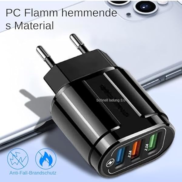 Быстрое зарядное устройство для смартфонов | 3-портовый USB-разъем для быстрой зарядки, универсальный зарядный кубик, аксессуары для зарядки в домашних условиях