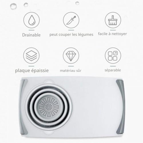 Planche à découper pour évier et passoire universelle : la solution pour petits espaces - 6