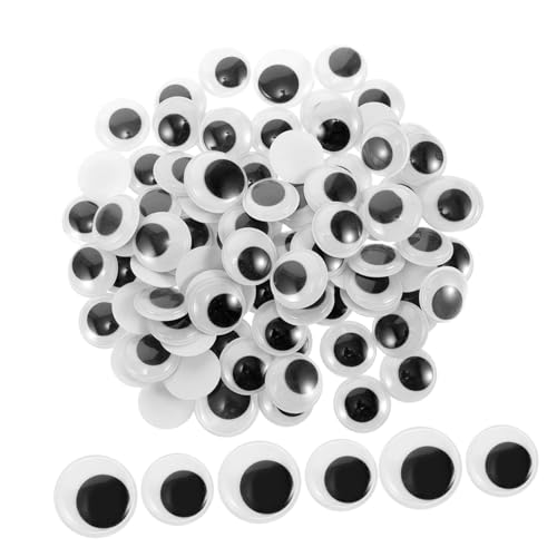 VILLCASE 200pcs Round Sticker Googly Eyes Self Adhesive Wiggle Eye Stickers for DIY Toys Crafts