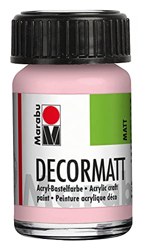 Preisvergleich Produktbild Marabu 14010039231 - Decormatt Acryl Wildrose 231, 15 ml, samtmatte Acrylfarbe auf Wasserbasis, cremig und farbintensiv, speichelfest, wetterfest, zum freien Malen und Schablonieren