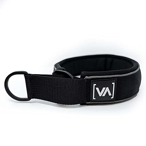 VITOMALIA® Ultraleichtes 4cm breites reflektierendes Zugstopp Hundehalsband, Robustem Nylon und Weichem Neopren, Halsband für mittelgroße Hunde, Zugstopp Halsband (4cm/L = 45cm-56cm, Schwarz)
