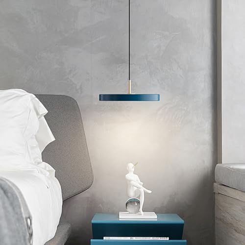 Lámpara de suspensión minimalista azul de 30cm para comedor moderno